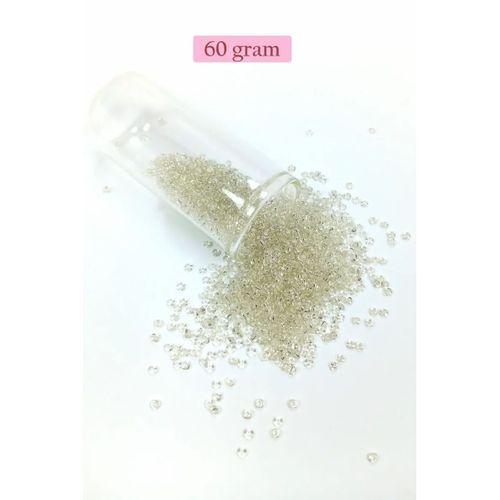Dökme Cam Kum Boncuk (11/0) 2 mm - 60 Gram - Şeffaf Beyaz - BNC053
