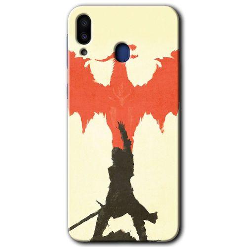 Samsung Galaxy M10s Kılıf HD Desen Baskılı Arka Kapak + Temperli Cam - Dragon Hunter 1