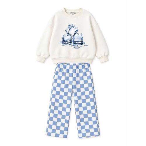 3-10 Yaş Buz Baskılı 3 İplik Şardonlu Cool Çocuk Takımı