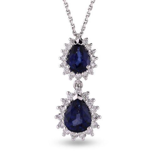 2.28 Ct Pırlanta Safir Kolye RTKL41