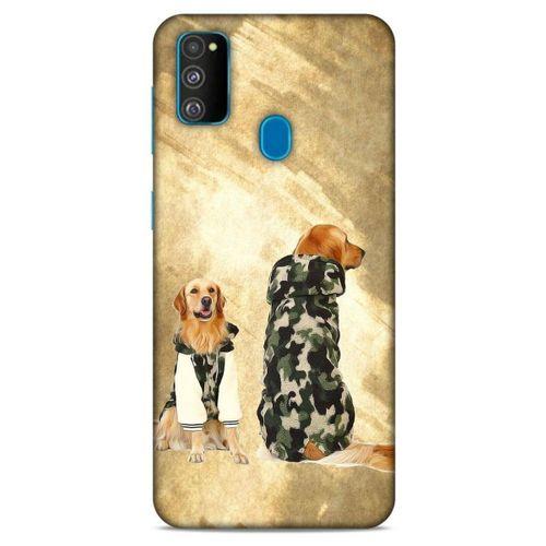 Samsung Galaxy M30s Kılıf Köpek Kıyafetleri (32) Soft Silikon Kılıf Golden Kapişonlu Polar