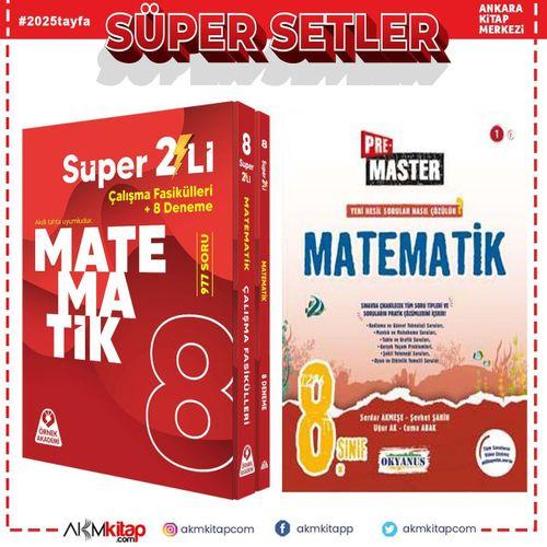 Örnek Akademi 8. Sınıf Süper İkili Matematik Seti ve Okyanus Pre Master Soru Bankası Seti 2 Kitap