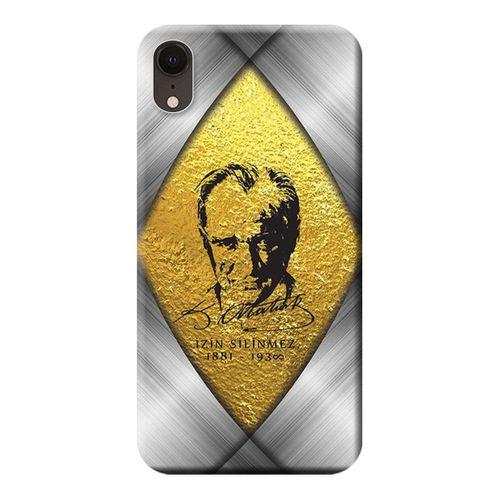iPhone XR Kılıf Atatürk İzin Silinmez Baskılı Esnek TPU Silikon