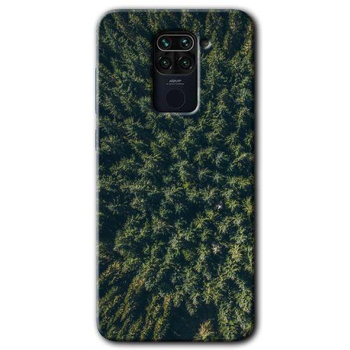 MRCİLETİSİM Xiaomi Redmi Note 9 Kılıf Kapak - Çam Ağacı Ormanı +Hayalet Ekran Yandan Gözükmez