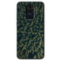 MRCİLETİSİM Xiaomi Redmi Note 9 Kılıf Kapak - Çam Ağacı Ormanı +Hayalet Ekran Yandan Gözükmez