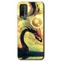 Xiaomi Redmi 9T Kılıf HD Desen Baskılı Arka Kapak + Temperli Cam - Digital Dragon