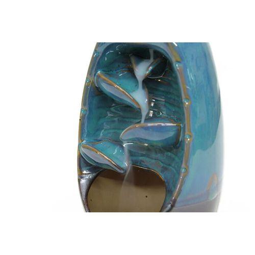 Seramik Yaprak Desen Geri Akışlı Tütsülük Turkuaz