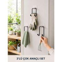 3 Adet Yapışkanlı Askılık Çok Amaçlı Ev Düzenleme Askı Seti