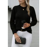 Kadın Uzun Kollu Bisiklet Yaka Triko Bluz