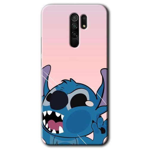 Xiaomi Redmi 9 Kılıf Baskılı Kapak - Stitch + 5D Tam Kaplayan Cam