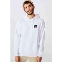 Gece Dışarıyı İzlerken Baskılı Beyaz Erkek Kapşonlu Sweatshirt