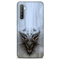 Oppo Realme XT Kılıf Dragons (11) Tam Koruma Beyaz Ejderha