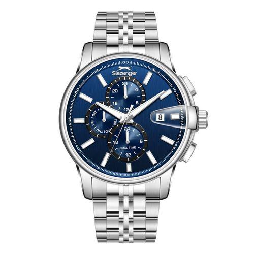 Slazenger SL.09.2551.2.02 Quartz Çelik Gri Lacivert Kadran 44 mm Erkek Kol Saati