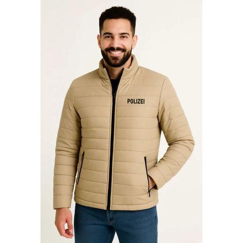 Erkek Mikro Su İtici Kapitone Baskılı Astarlı Fermuarlı Bomber Mont - Bej