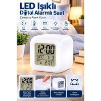 Led Aydınlatmalı Küp Saat Dijital Alarm Tarih Ve Sıcaklık Göstergeli