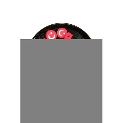 30 Adet 10 mm Polimer Kil Fimo Boncuk Takı Bileklik + 1 Metre Lastikli Misina Hediye - Türk Bayrağı