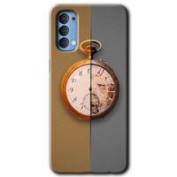 MRCİLETİSİM Oppo Reno 4 Kılıf HD Desen Baskılı Arka Kapak + Temperli Cam - Clocks Artwork