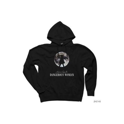 Ariana Grande Moon Siyah Kapşonlu Sweatshirt Hoodie