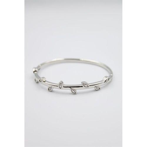 Taşlı Vip Bilezik - Gümüş