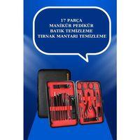 17 Parça El Ayak Bakım Seti Tırnak Temizleme Manikür Pedikür Cımbız Törpü Tırnak Makası