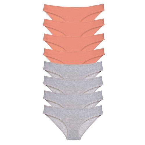 8 Adet Süper Eko Set Likralı Kadın Slip Külot Pudra Gri