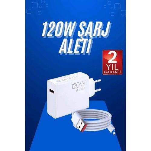 120 Watt Turbo Hızlı Şarj Aleti Seti Hızlı Şarj Adaptörü Beyaz