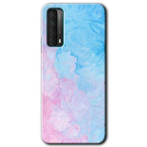 Huawei P Smart 2021 Kılıf Baskılı Kapak - Blue Art + 5D Tam Kaplayan Cam