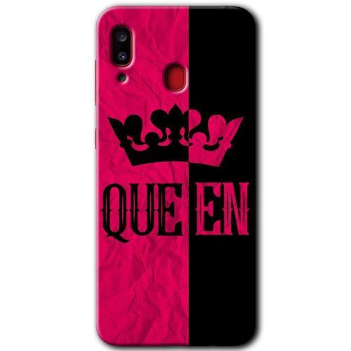 Samsung Galaxy A20 Kılıf Baskılı Kapak - Queen + 5D Tam Kaplayan Cam