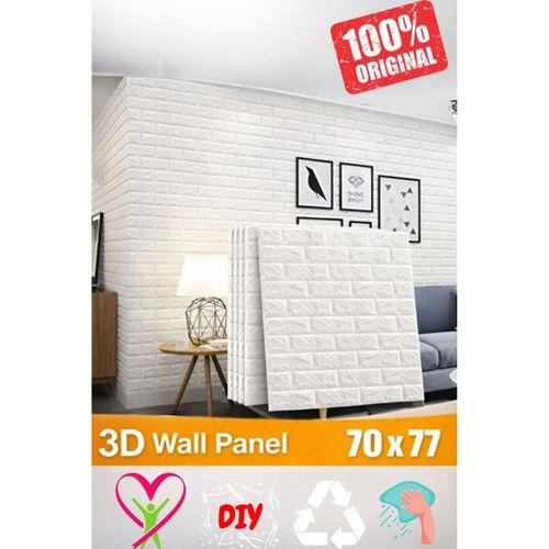 3D Beyaz Tuğla Panel 77x70 cm Kendinden Yapışkanlı Yastık Panel Duvar Paneli