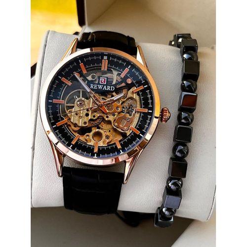 Reward Otomatik Deri Kordon 5 Atm Suya Dayanıklı Erkek Kol Saati VS.BLKT.0615