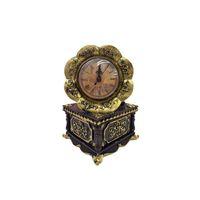 Saatli Retro Dekoratif Gramafon Gold