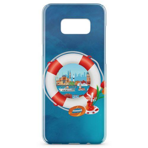 Samsung Galaxy S8 Plus Kılıf Simit Çay İstanbul Arka Kapak Koruma Desenli Full Koruyucu