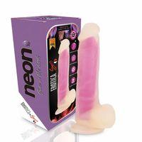 NEON ELITE Glow in the Dark - Karanlıkta Parlayan Dildo Ultra Realistik Yapay Penis Vibrator Pembe
