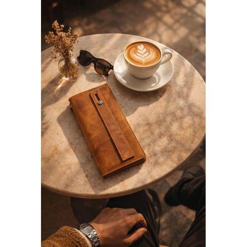 Hakiki Deri Mıknatıslı Kart Ve Telefon Bölmeli Unisex Cüzdan VS.BLKT.0946