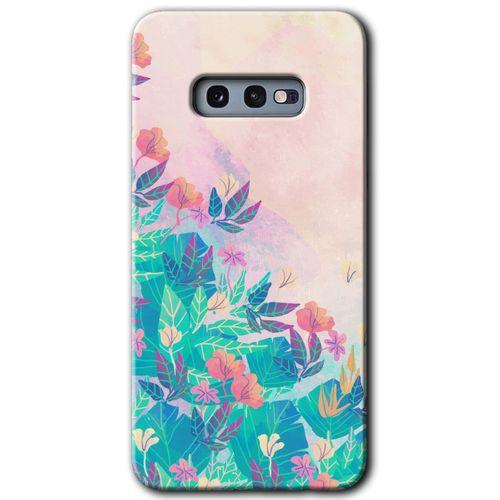 Potkal Hediye Fabrikası Samsung Galaxy S10e HD Baskılı Kılıf + 9D Tam Ekran Koruyucu - Çizim Yapraklar