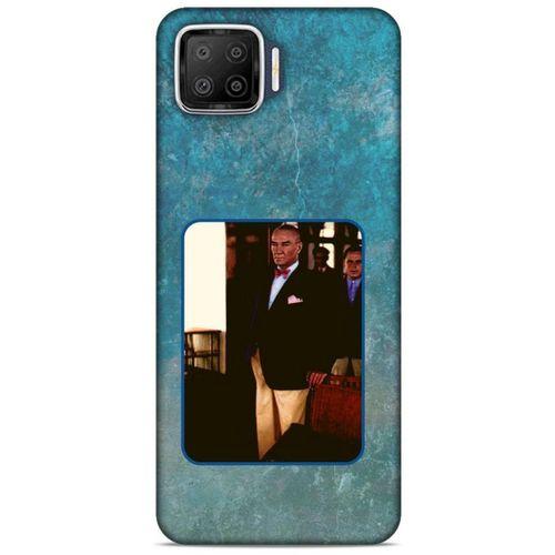 Oppo A73 Kılıf Atatürk (30) Silicone Case Turkuaz Taş