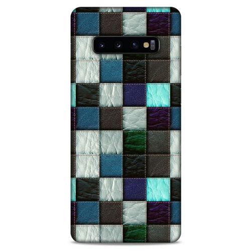 Samsung Galaxy S10 Plus Kılıf Patchwork (46) Core Armor Kılıf Gri Cam Göbeği