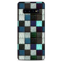 Samsung Galaxy S10 Plus Kılıf Patchwork (46) Core Armor Kılıf Gri Cam Göbeği