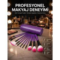 12 Parça Profesyonel Makyaj Fırçası Far Fırçası Allık Fırçası Yumuşak Kıllı
