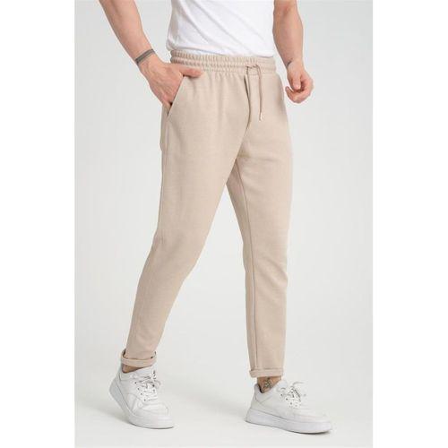 Premium Oxford Örme Regular Fit Duble Paça Erkek Pantolon- Bej