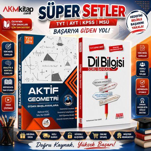 Aktif Öğrenme TYT AYT Geometri 0 dan Başlayanlara ve AKM Dil Bilgisi Soru Bankası Seti 2 Kitap