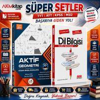 Aktif Öğrenme TYT AYT Geometri 0 dan Başlayanlara ve AKM Dil Bilgisi Soru Bankası Seti 2 Kitap