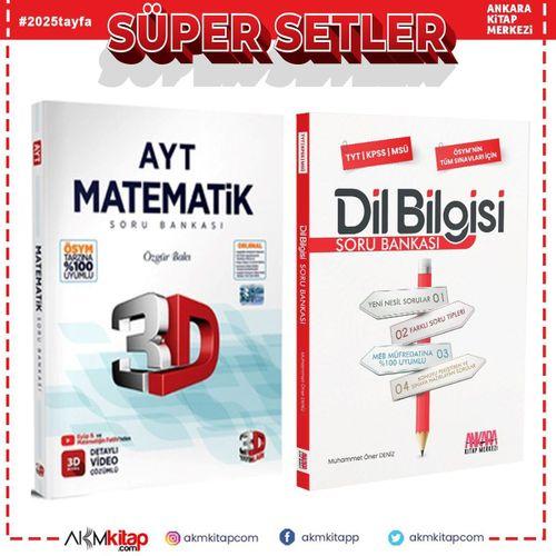 3D AYT Matematik ve AKM Dil Bilgisi Soru Bankası Seti 2 Kitap