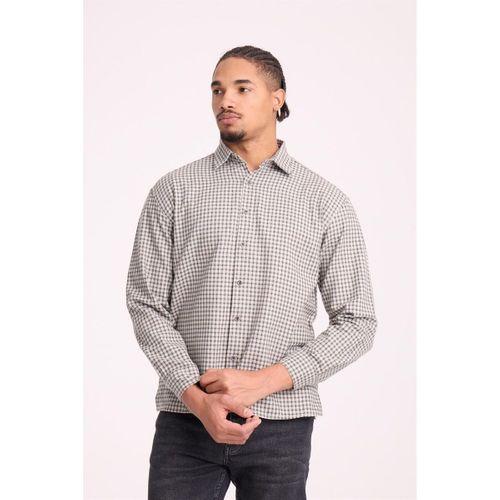 Jonas Ekose Küçük Kareli Relaxed Fit %100 Pamuklu Flanel Kumaş Erkek Gömlek - Yeşil