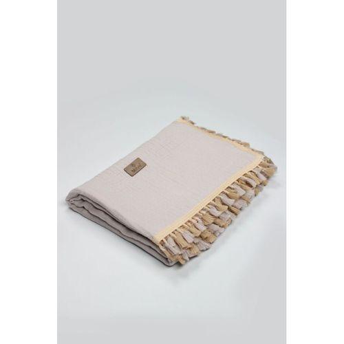 Bistyle Bistyle Organik Müslin 80x90 Fistolu Battaniye 70112 Taş