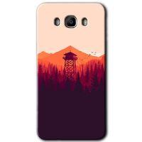 Galaxy J7 2016 Kılıf HD Desen Baskılı Arka Kapak - Gözlem Kulesi + Kırılmaz Cam