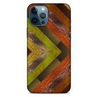 Apple iPhone 12 Pro Max Kılıf Patchwork (10) Full Koruma Kılıfı Yeşil Turuncu