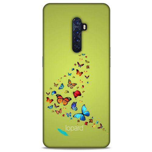 Oppo Reno 2 Kılıf Kelebek Etkisi (48) Bumper Kılıf Pembe Yeşil