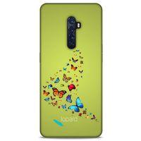 Oppo Reno 2 Kılıf Kelebek Etkisi (48) Bumper Kılıf Pembe Yeşil