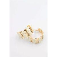 Hasır Halka Küpe - Krem